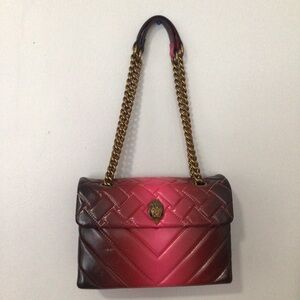 Kurt Geiger London Kensington. Elegant Pink and Brown Quilted Shoulder Bag
